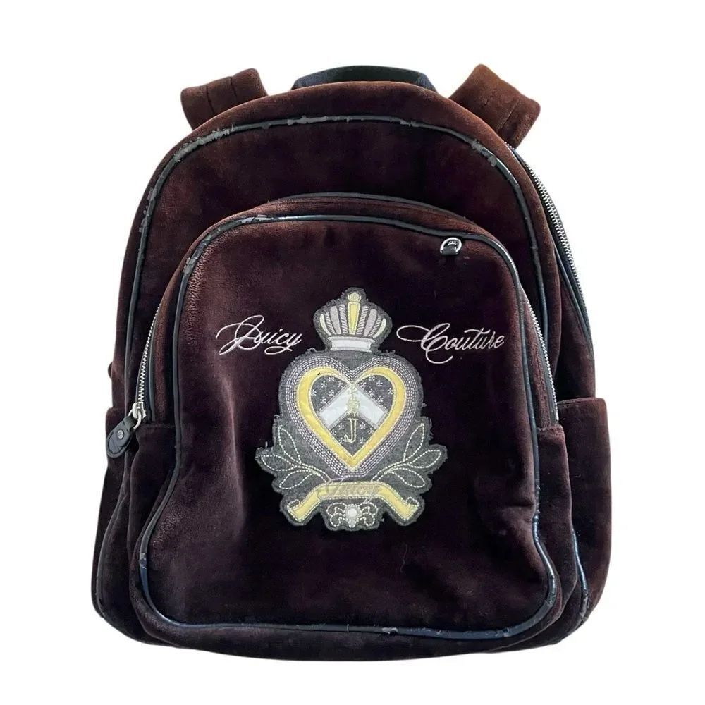 Juicy Couture Y2K Brown Velvet Backpack